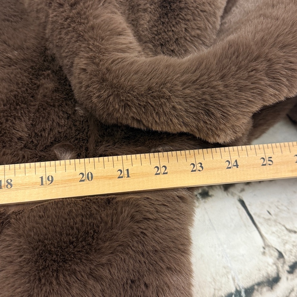 NWT Anthropologie Maeve Cropped Faux-Fur Coat Size M Brown Jacket NEW - Picture 8 of 11